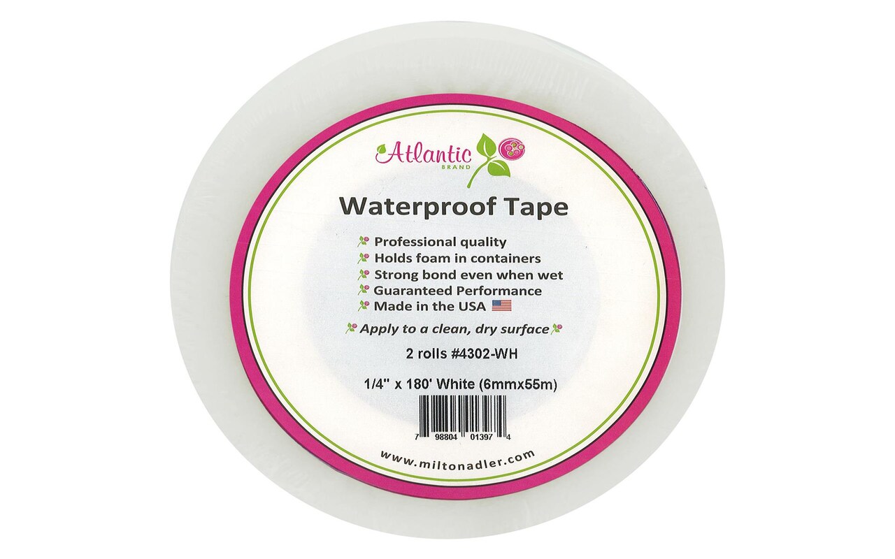 Atlantic WP Floral Tape, 1/4 White 180' 2/PK